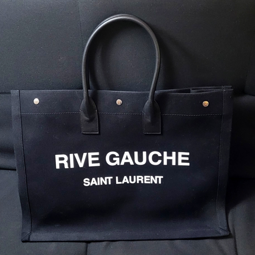 - Saint Laurent RIVE GAUCHE cabas canvas tote bag